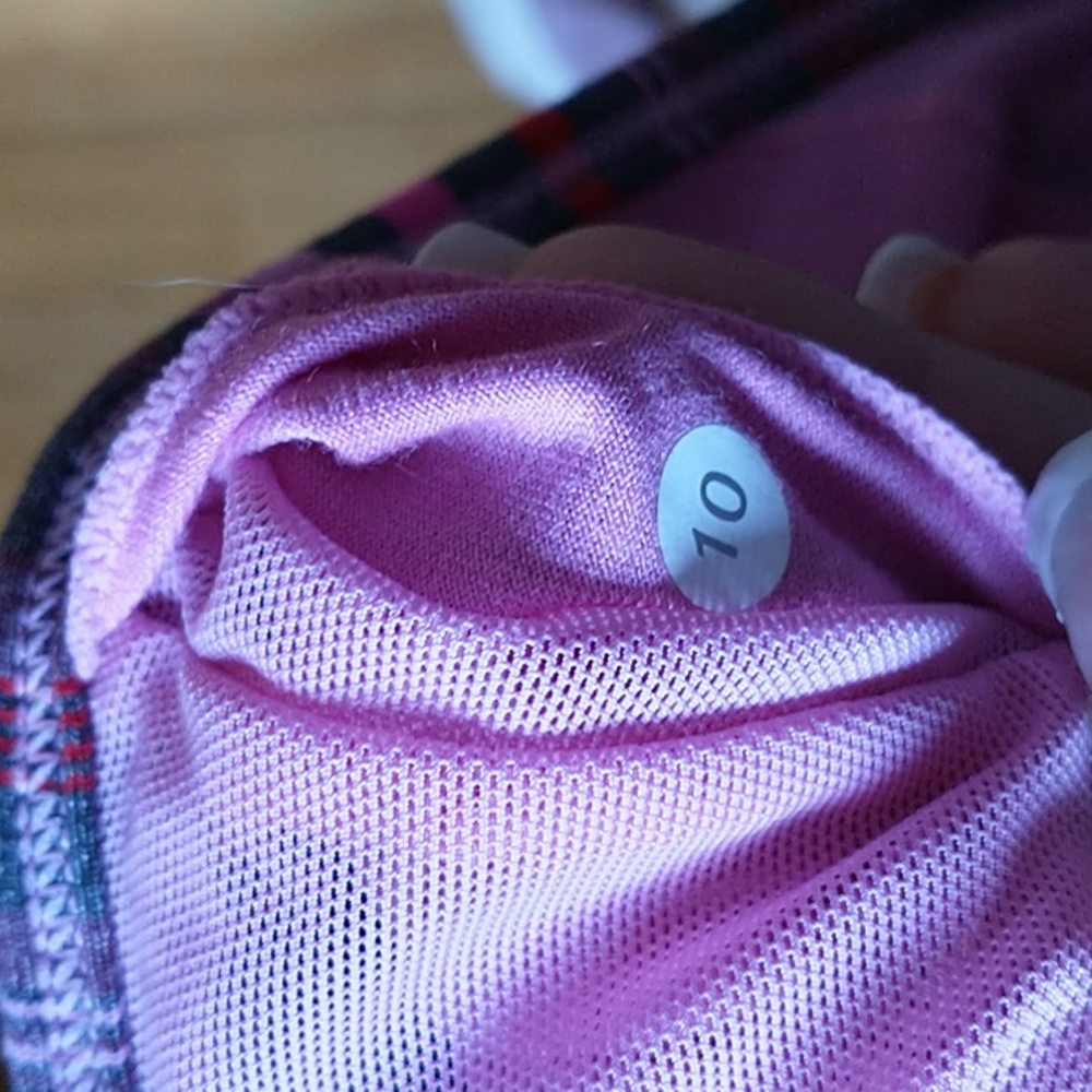 Lululemon Power Y Tank Elevation Pink and Purple Space Dye Stripes, Size 10 - Picture 2 of 5